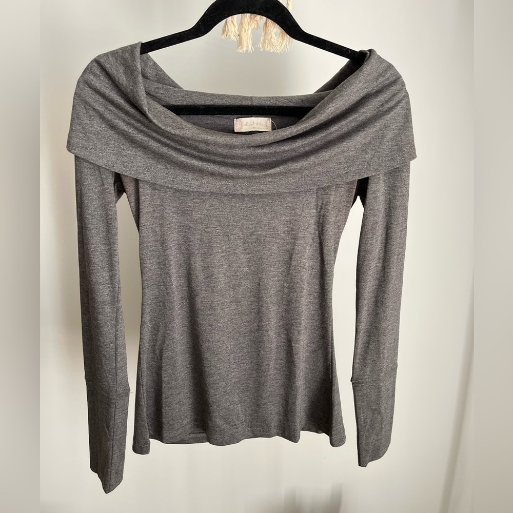 off the shoulder long sleeve shirt